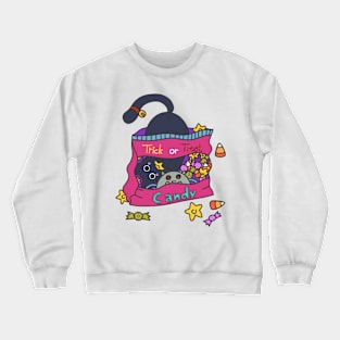 Cute candy eating trick or treat Halloween design Crewneck Sweatshirt